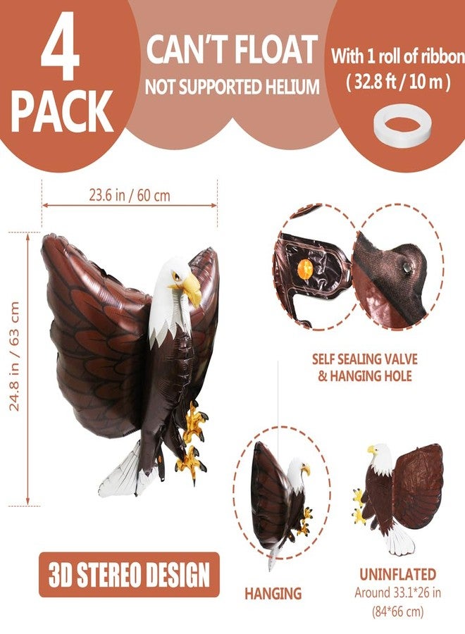 Deermon Patriotic Independence Day 3D Giant Eagle Bird Foil Balloons, Inflatable 4 th July Realistic American Bald Eagles Blowup Balloon For Birthday Animal Themed Party Decoration Supplies - Image 5